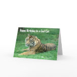 Brown Fur Black Stripes Tiger Birthday Card