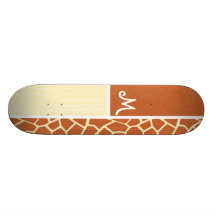 Brown Giraffe Pattern Skate Decks