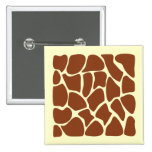 Brown Giraffe Print Pattern. Button