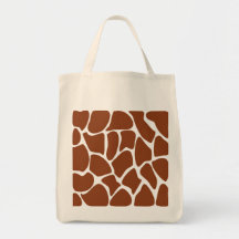 Brown Giraffe Print Pattern. Canvas Bag