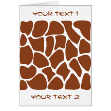 Brown Giraffe Print Pattern. Cards