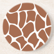 Brown Giraffe Print Pattern. Coaster