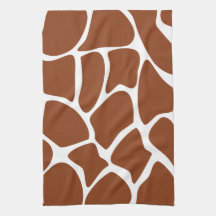 Brown Giraffe Print Pattern. Hand Towels
