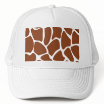 Brown Giraffe Print Pattern. Mesh Hats