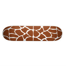 Brown Giraffe Print Pattern. Skateboard Deck