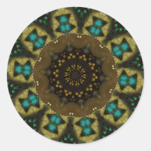 Brown & Gold Flower Stickers