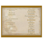 Brown gold vintage "wedding program" wedding flyers