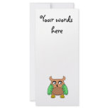 Brown green owl rack card design