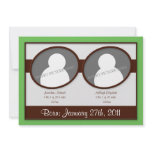 Brown Green Twins Birth Announcements
