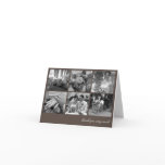 Brown grid collage 6 photos memories thank you cards