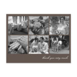 Brown grid collage 6 photos memories thank you postcards