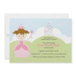 Brown Hair Birthday Princess in Pink with Castle