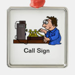 Brown Hair Male Morse Code Ham Christmas Ornament