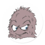 brown hairy furry monster stickers