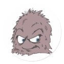 brown hairy furry monster stickers