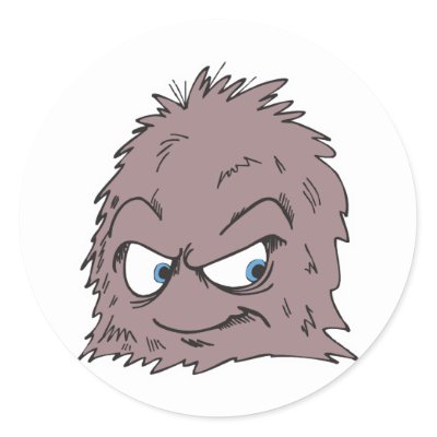 brown hairy furry monster stickers by doonidesigns monster sticker