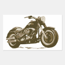 Brown Harley Motorcycle Rectangle Sticker