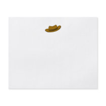 Brown hat illustration. On White. Full Color Flyer