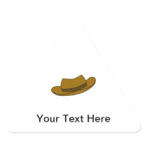 Brown hat illustration. On White. Sticker