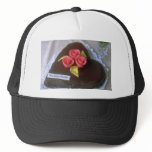 Brown Heart-shaped cake for Mother's Day flowers hats