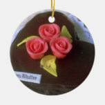 Brown Heart-shaped cake for Mother's Day flowers Christmas Ornament