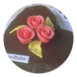 Brown Heart-shaped cake for Mother's Day flowers Sticker