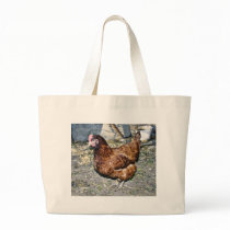 Brown Hen On The Back Yard Tote Bags
