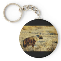 Brown hyena wildlife keychains key ring holders