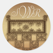 Brown India design Round Stickers