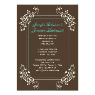 Brown+and+teal+wedding+invitations