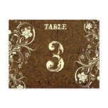 Brown Leather Table Number Card (Cream, flat) Postcard