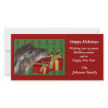 Brown Llama Farm Animal Christmas Holiday Card Picture Card