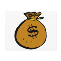 Brown moneybag post cards
