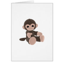 Brown Monkey Greeting Card