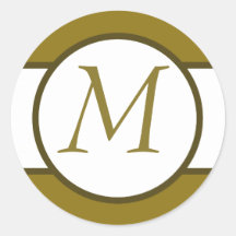 Brown Monogrammed Sticker