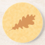 Brown Oak Leaf Design. Beverage Coaster
