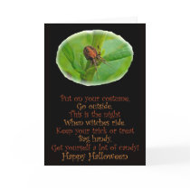 Brown Orange Araneus Halloween Card