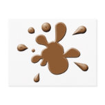 Brown Paint Splodge Post Cards