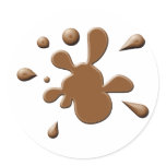 Brown Paint Splodge stickers