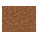 Brown Paisley. postcards