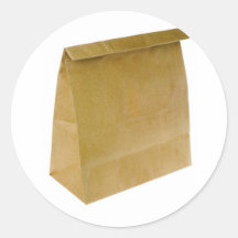 Brown paper bag sticker