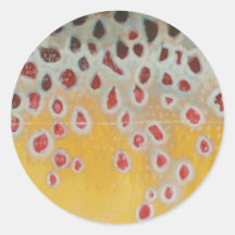 Brown pattern round sticker