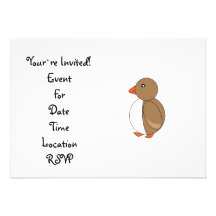 Brown penguin custom invite