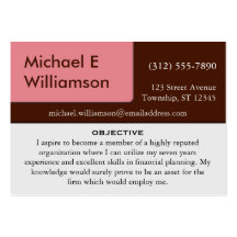 Brown Pink Corner RESUME Business Cards