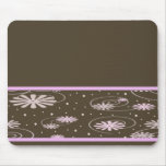 brown pink flowers and dots mousepads