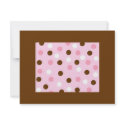 Brown & Pink Polka Dots invitations