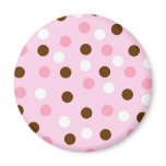Brown & Pink Polka Dots magnets
