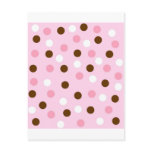 Brown & Pink Polka Dots postcards