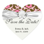 brown pink spring flowers damask stickers
