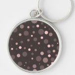 Brown polka dot keychain